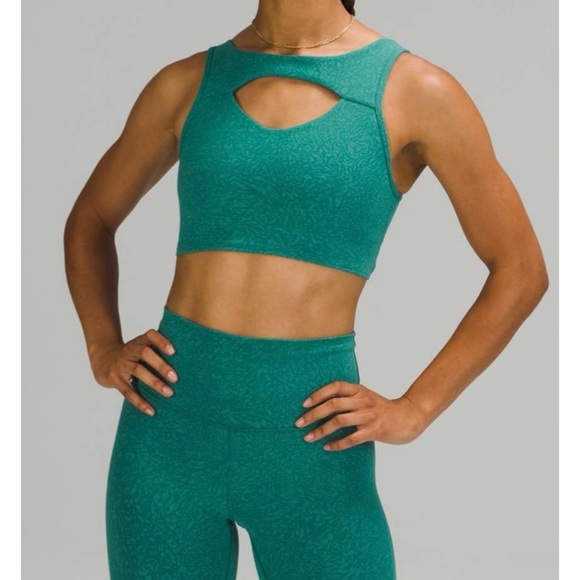 LULULEMON Crunch Teal Lagoon Everlux Cut-Out Train Bra